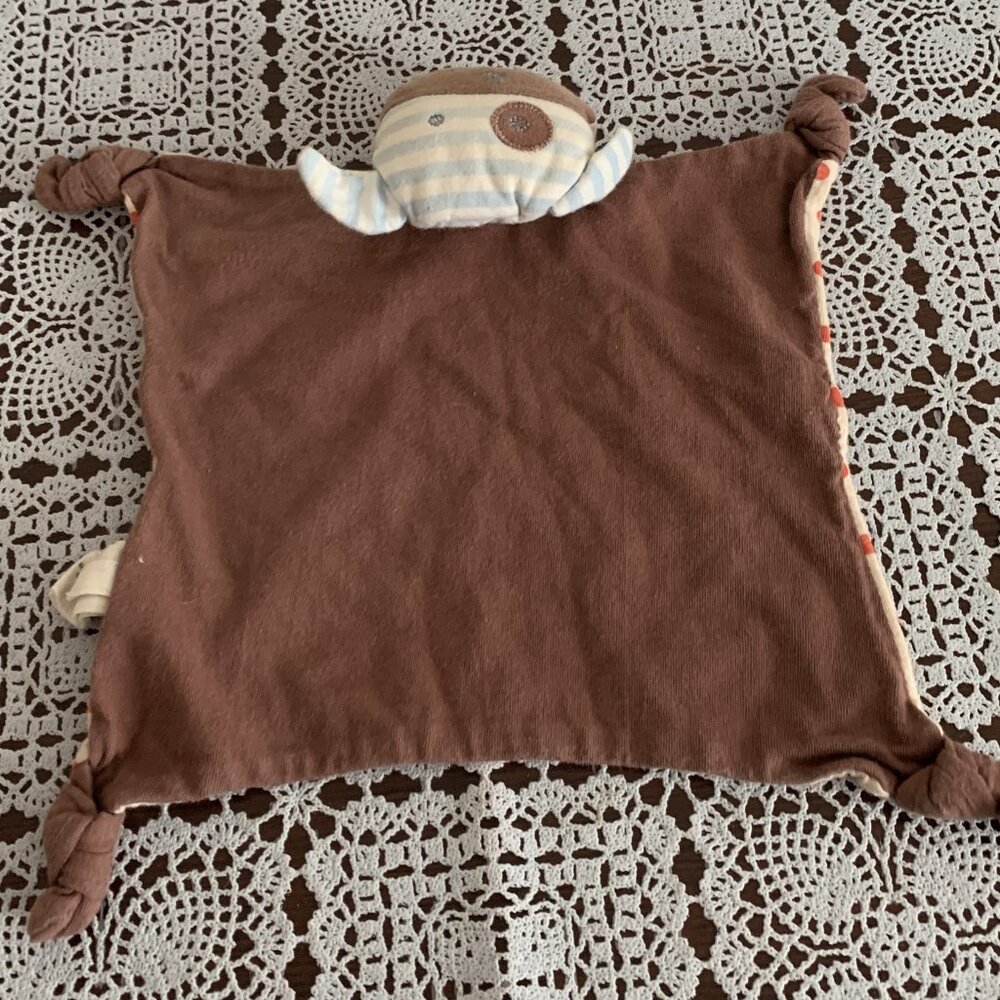 Organic Farm Buddies Brown Dog Lovey Security Blankie Baby Blanket Soothing 8 In